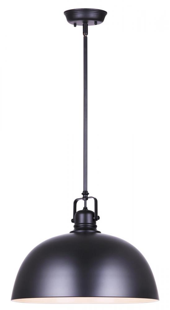 Polo, IPL222B01BK16, MBK Color, 1 Lt 16" Rod Pendant, 100W Type A, 16" W x 15 - 63" H