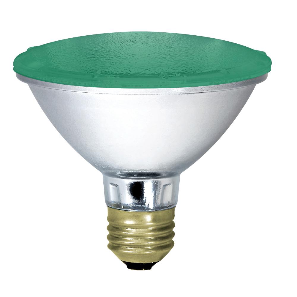 Halogen Coloured Reflector Lamp PAR30 E26 50W 130V DIM  Flood Green Standard