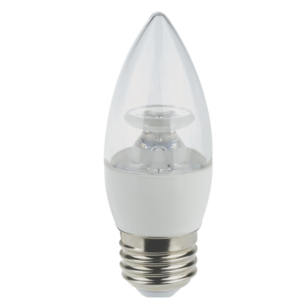 LED Lamp C12 E26 Base 3W 120V 27K Dim   CLEAR STANDARD