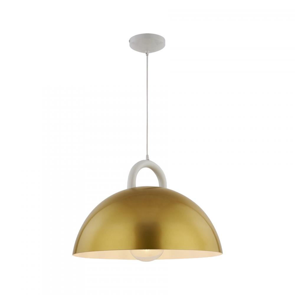 Pantheon-1-Light Pendant-15.75"-Gold/White