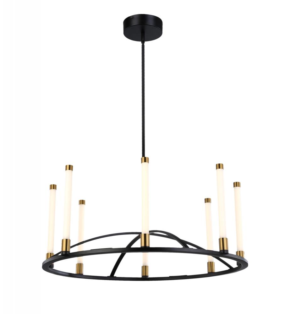 Infiniti Collection 8-Light Integrated LED Chandelier, Matte Black & Brass