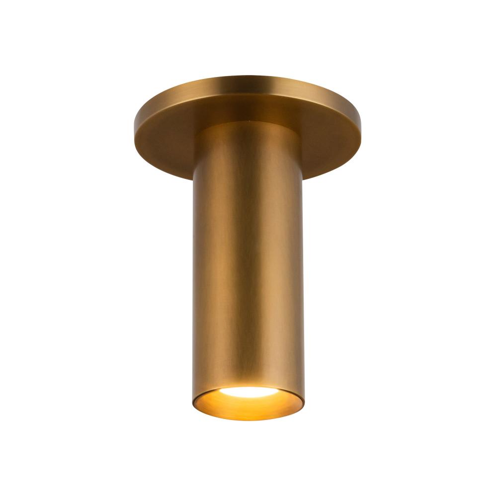 Mason 6-in Vintage Brass LED Semi-Flush Mount