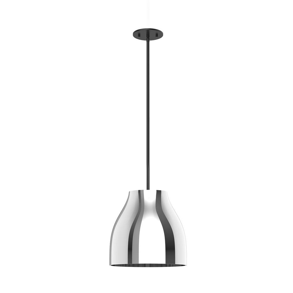 Trinity 12-in Black/Chrome LED Pendant