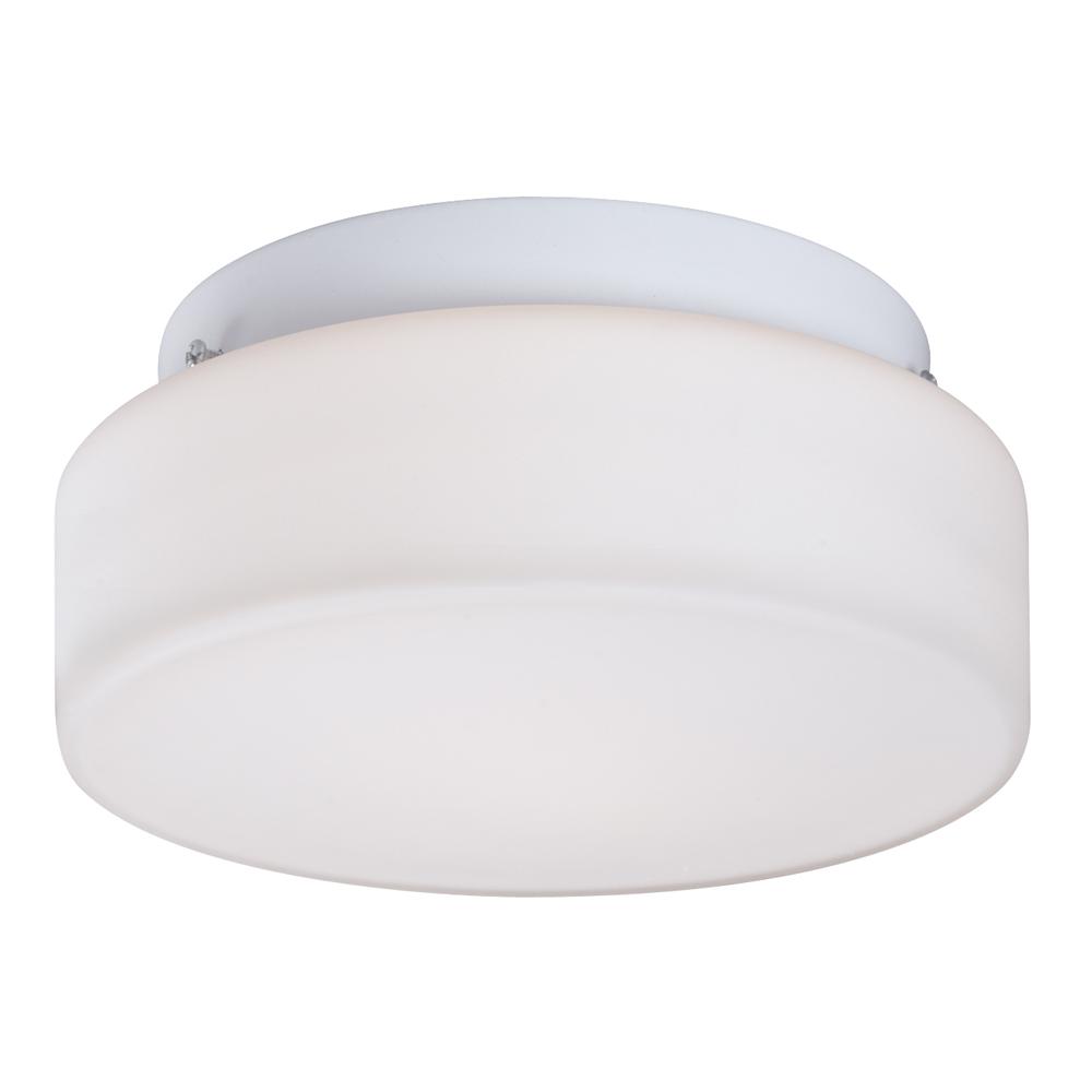 8" Flush Mount - White with White Glass