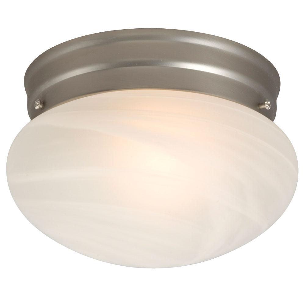 Utility Flush Mount Ceiling Light - in Pewter finish with Marbled Glass