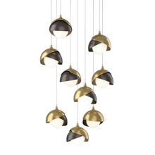 Hubbardton Forge - Canada 131105-SKT-LONG-86-14-GG0711 - Brooklyn 9-Light Double Shade Pendant