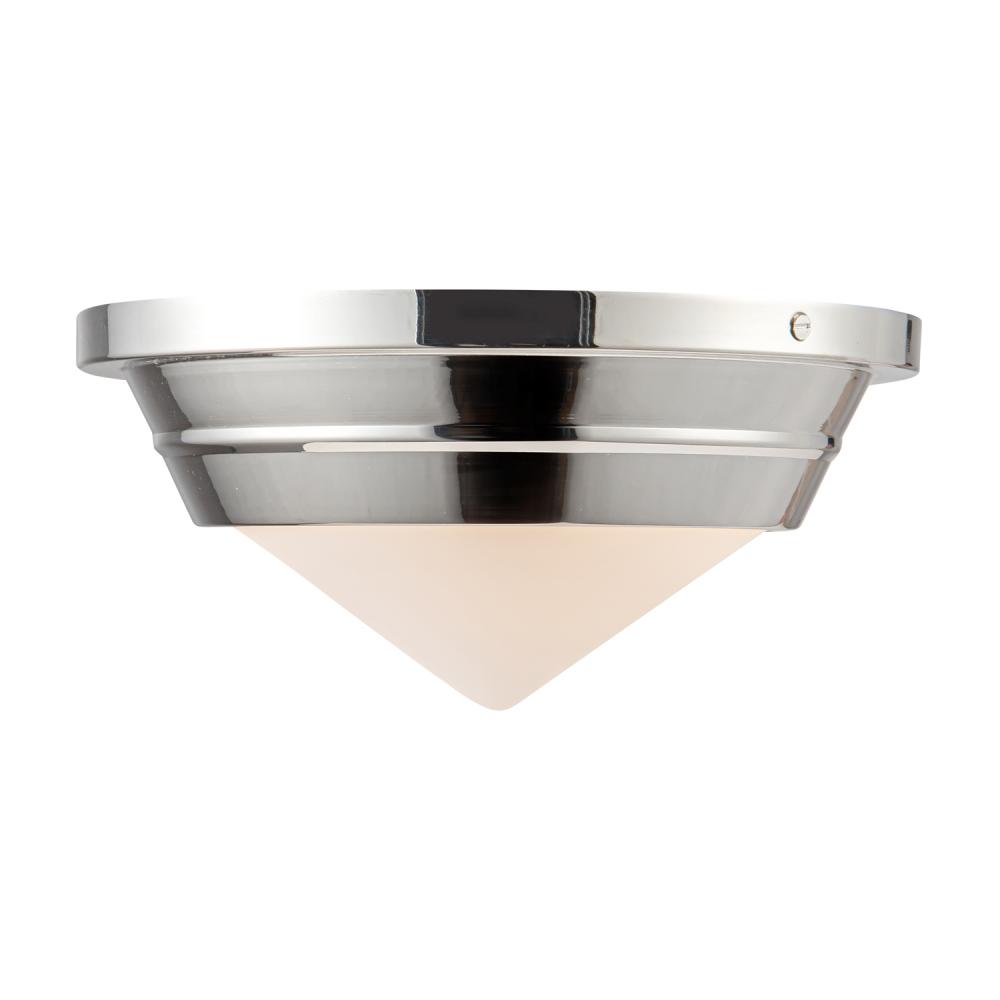 Willard 10-in Polished Nickel/Opal Matte Glass 1 Light Flush Mount