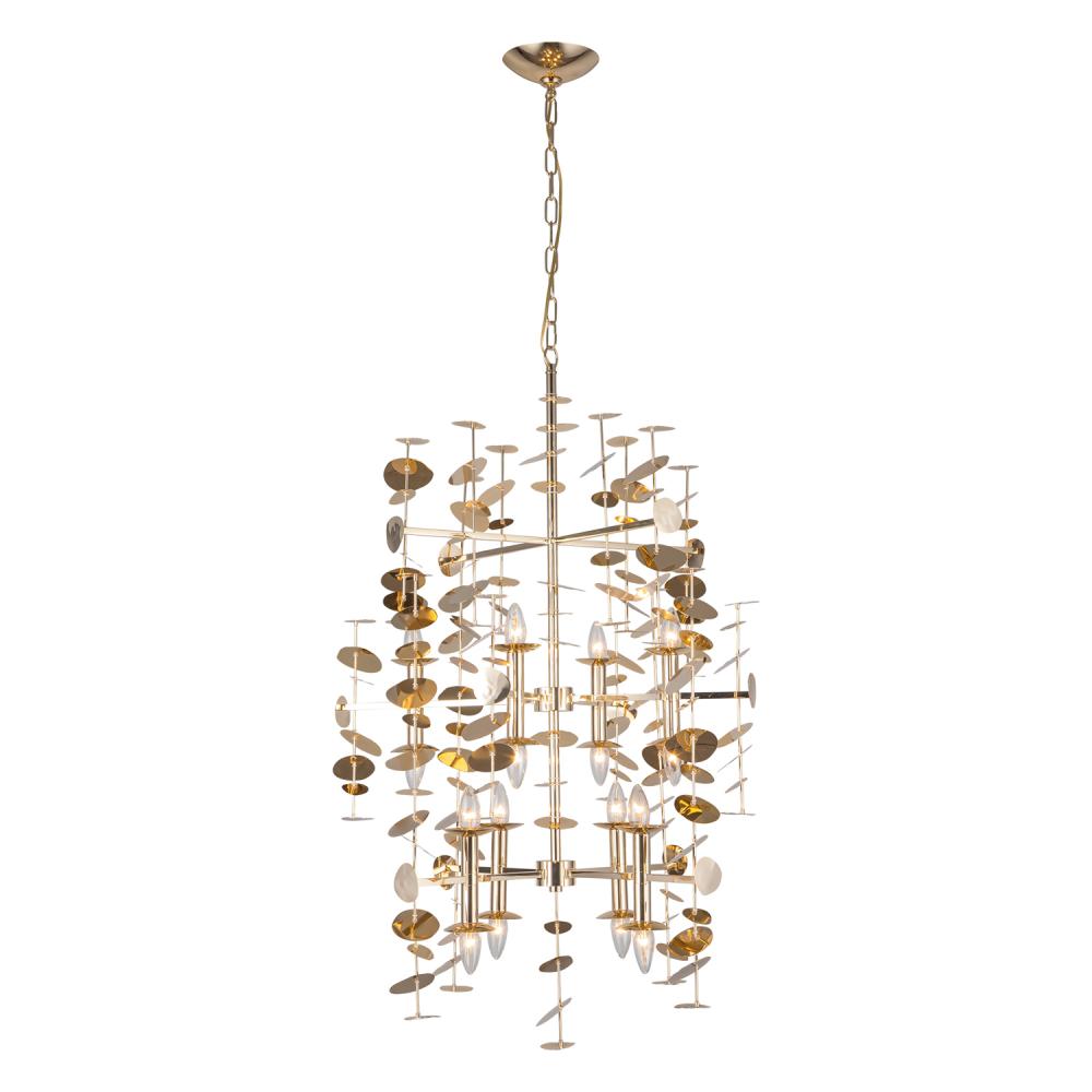 Yukari 41-in Polished Brass 16 Lights Chandeliers