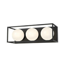 Alora Lighting VL519319MBOP - Amelia 19-in Matte Black/Opal Matte Glass 3 Lights Vanity