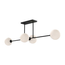 Alora Lighting LP549448MBOP - Cassia 48-in Matte Black/Opal Matte Glass 4 Lights Linear Pendant