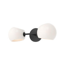 Alora Lighting WV548217MBOP - Willow 17-in Matte Black/Opal Matte Glass 2 Lights Wall/Vanity