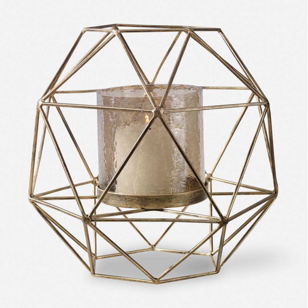 Myah Geometric Gold Candleholder